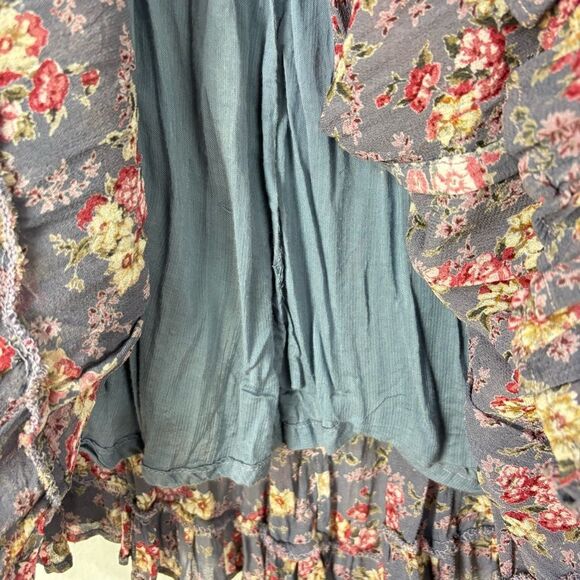 Vintage Micro Floral Pleated Maxi Skirt Small Purple Pink Boho Cottagecore Fairy - Picture 7 of 11